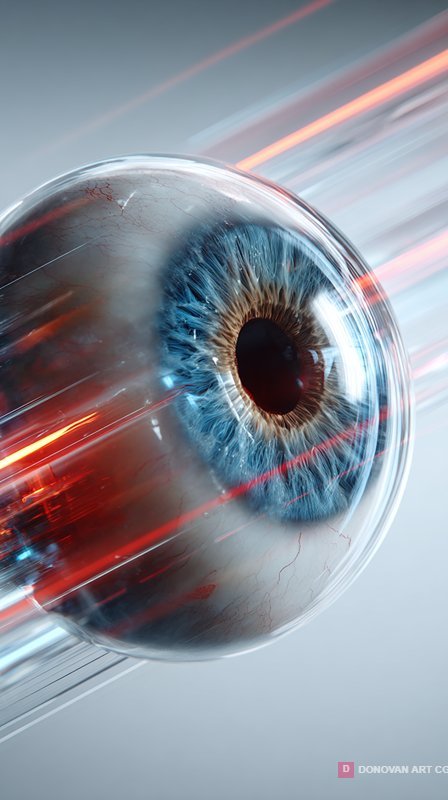 Futuristic Cybernetic Human Eye in Motion