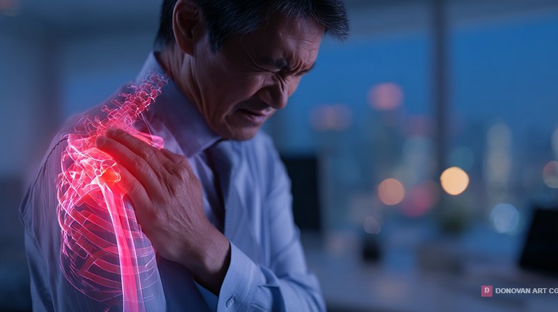Severe Shoulder Pain Anatomy Medical Visualization