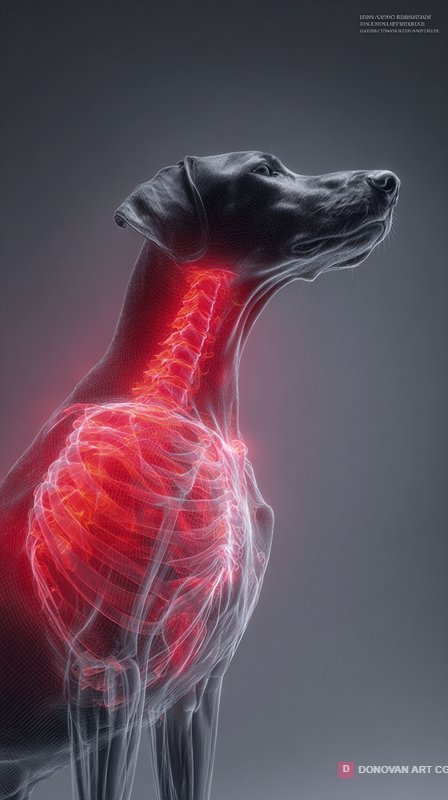 Futuristic Neon Canine X-Ray Skeletal Visualization