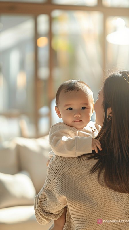 Tender Moment Mother Holding Sweet Baby