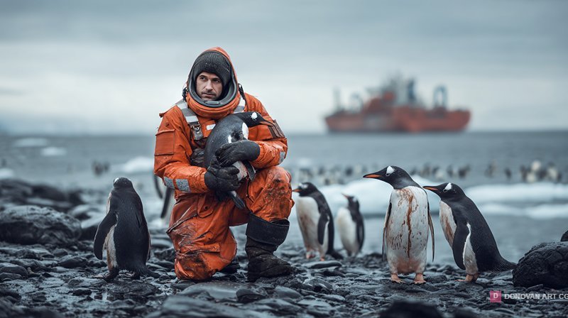 Polar Scientist Rescuing Penguins Amidst Oil Spill Crisis