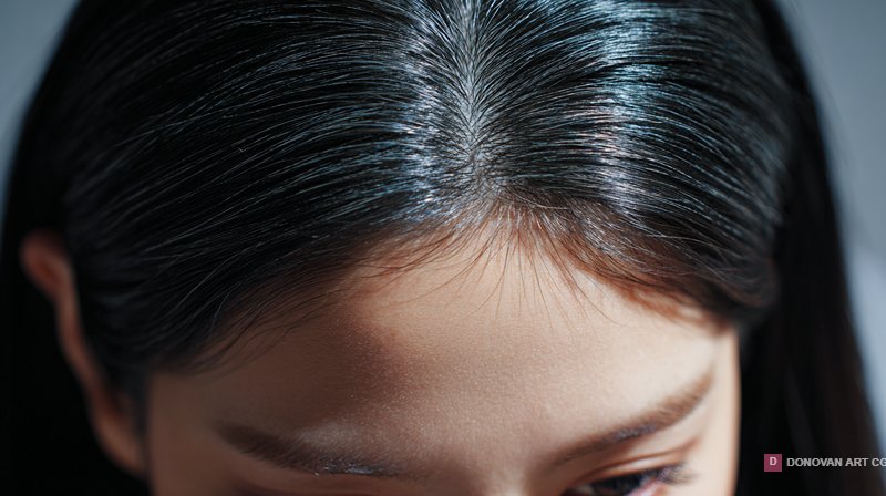 Healthy Shiny Black Hair Roots and Scalp