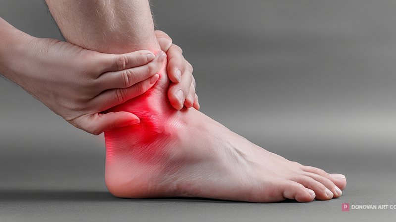 Ankle Pain and Sprain Injury Concept