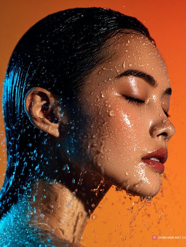 ภาพถ่ายหญิงสาวในน้ำที่สวยงาม