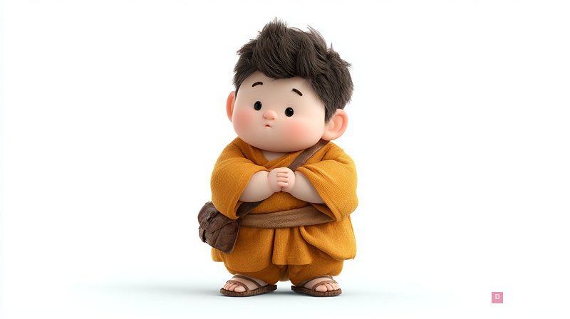 เด็กชายในชุดพระสงฆ์น่ารัก