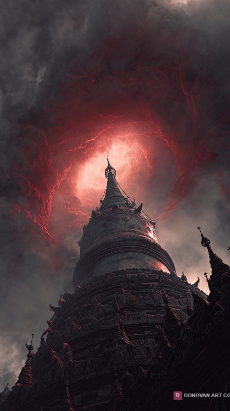 วัดพุทธในบรรยากาศลึกลับ