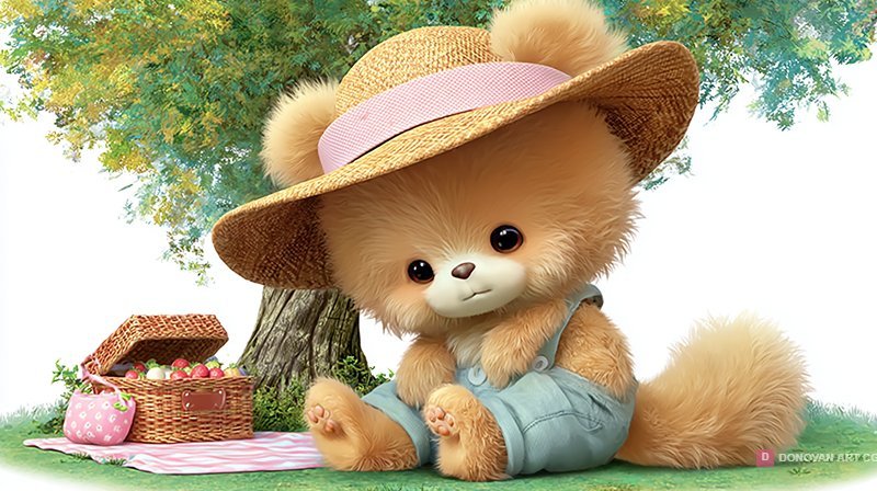 หมีน้อยน่ารักในวันพักผ่อน