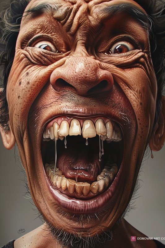 ภาพคนโกรธที่มีอารมณ์รุนแรง