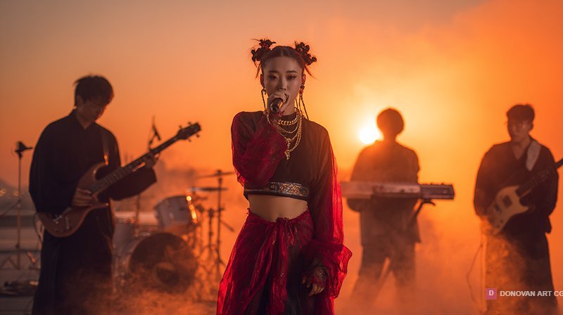 การแสดงดนตรีในบรรยากาศพระอาทิตย์ตก