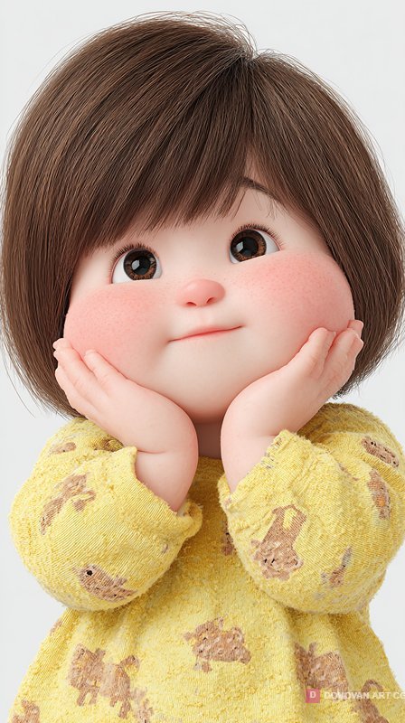 ตุ๊กตาน่ารักในชุดเหลืองสดใส