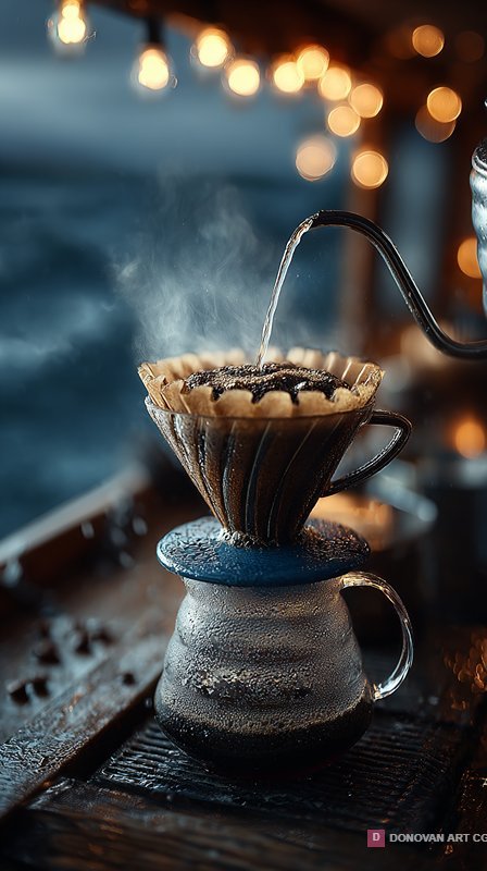 การชงกาแฟแบบดริปที่สวยงาม
