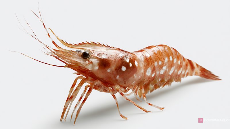 กุ้งสดสวยงามสำหรับการตกแต่ง