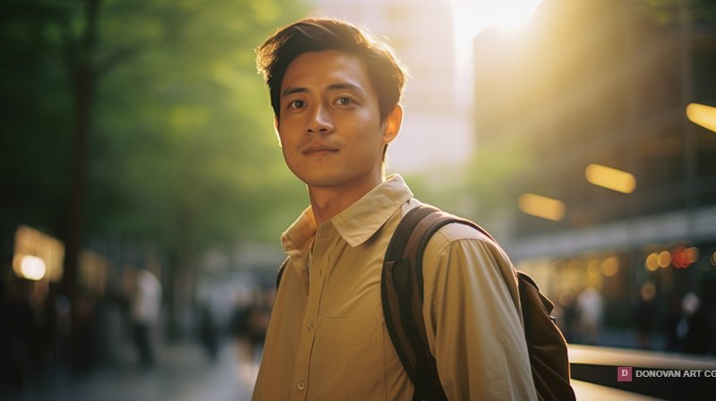 ชายหนุ่มในเมืองยามเย็น