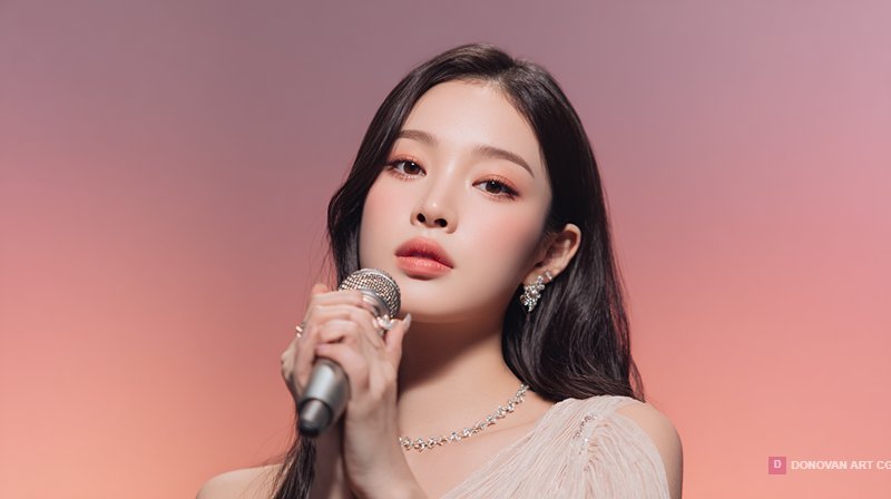 สาวสวยร้องเพลงในบรรยากาศโรแมนติก