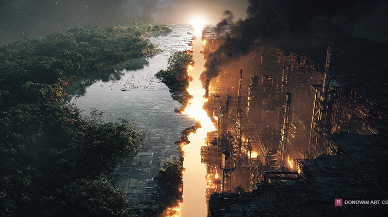 ภาพแนวไซไฟ สะท้อนความขัดแย้งระหว่างธรรมชาติและเทคโนโลยี