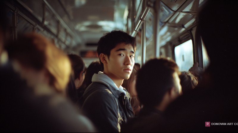 ชายหนุ่มในรถไฟฟ้า สื่อถึงความเหงา