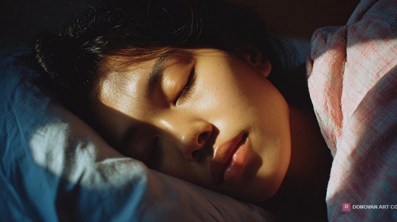หญิงสาวหลับในแสงอาทิตย์