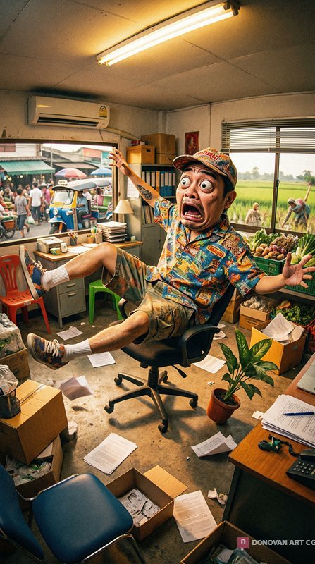 ชายในสำนักงานที่วุ่นวาย