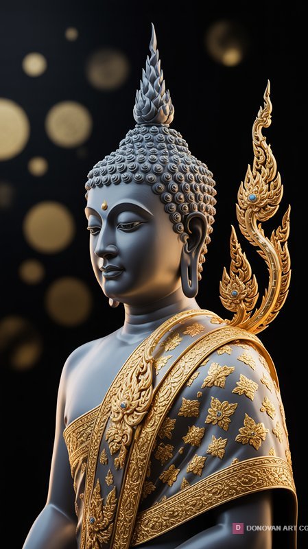พระพุทธรูปประดับทองคำสวยงาม