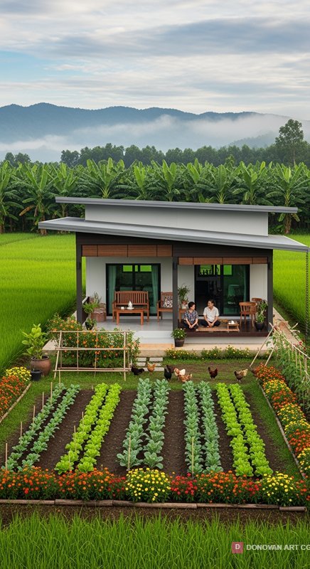 บ้านสวนสวยกลางทุ่งนา