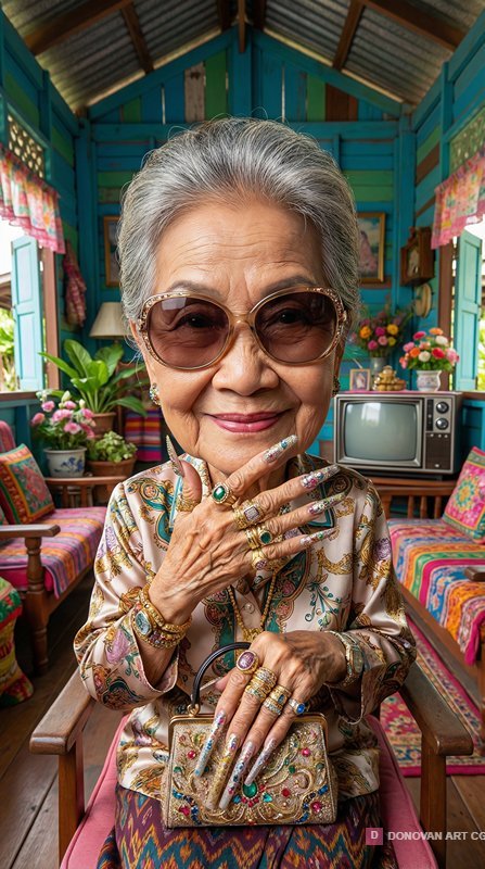 คุณยายสวยงามในบ้านไทย