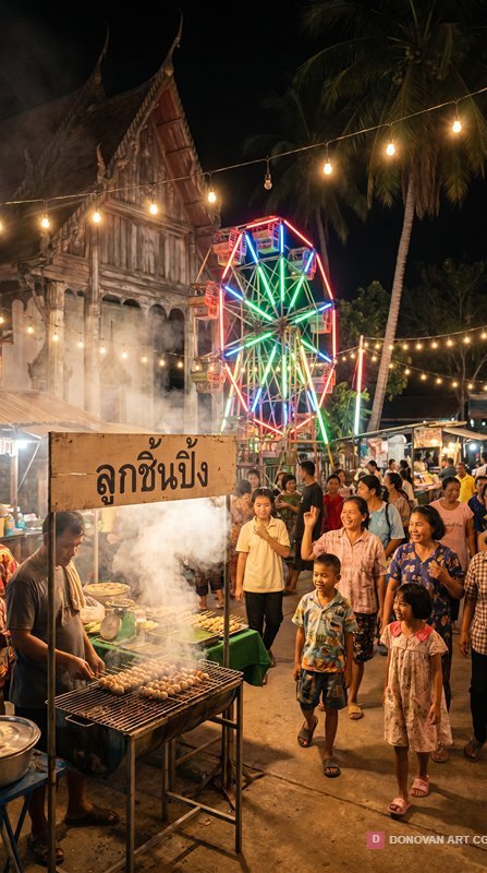 ตลาดกลางคืนบรรยากาศอบอุ่น