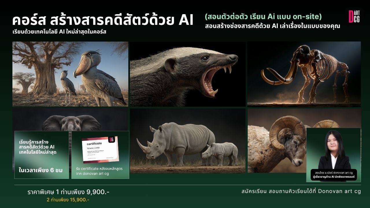 คอร์สสร้างสารคดีสัตว์ด้วย AI